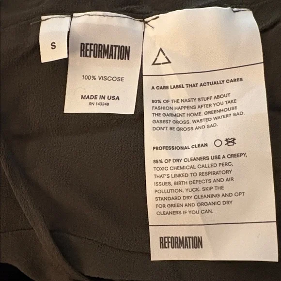 Reformation Women's Carina Sheer Cap Sleeve Wrap Dress in Army - Picture 8 of 8